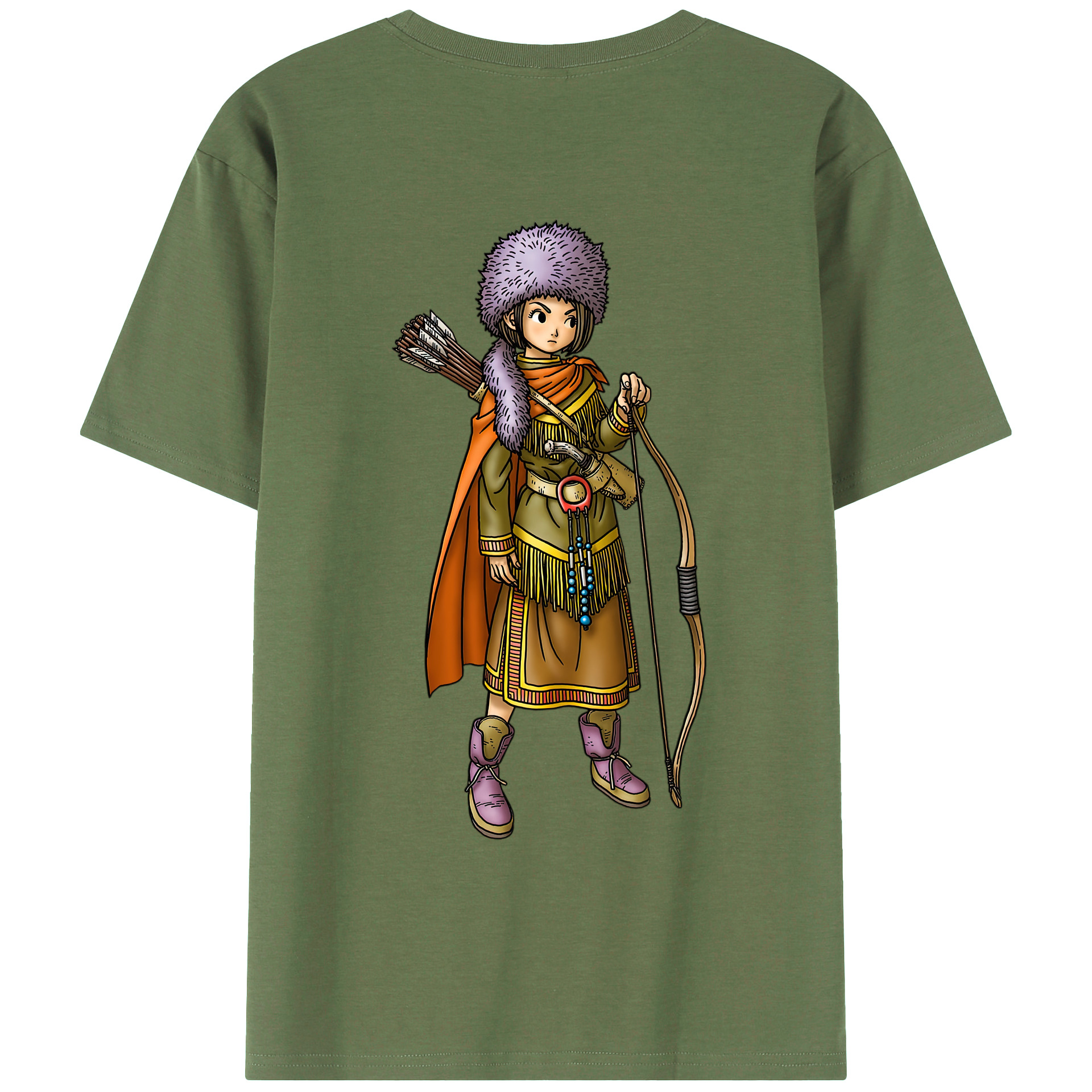（画像用） ドラゴンクエスト Doragon Kuesuto Dragon Quest 綿100％ メンズ半袖Tシャツ（バックプリント） 通気性